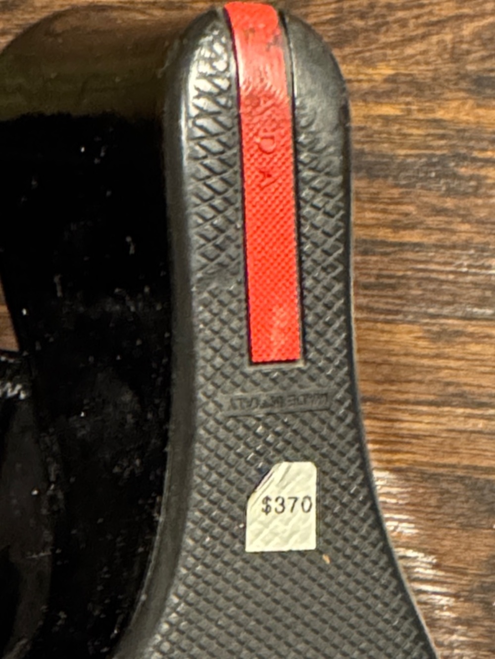 Prada Black Patent Slingback Peep-Toe Wedge Pumps - Picture 13 of 15